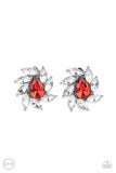 Paparazzi Sophisticated Swirl - Red Clip-On Earrings