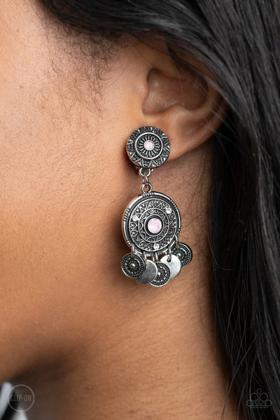 Paparazzi A DREAMCATCHER Come True - Pink Clip-On Earrings