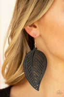 Paparazzi Amazon Zen - Black Wood Earrings