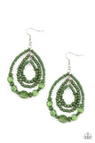 Paparazzi Prana Party - Green Earrings