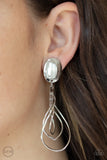 Paparazzi Metallic Foliage - Silver Clip-On Earrings