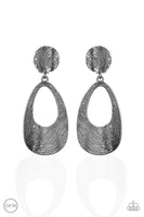 Paparazzi Printed Perfection - Black Clip-On Earrings