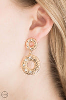 Paparazzi Sophisticated Shimmer - Gold Clip-On Earrings