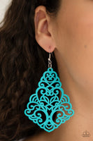 Paparazzi Powers of ZEN - Blue Wood Earrings