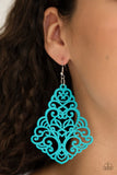 Paparazzi Powers of ZEN - Blue Wood Earrings