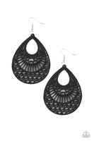 Paparazzi Shoulda Coulda WOODa - Black Wood Earrings