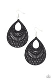 Paparazzi Shoulda Coulda WOODa - Black Wood Earrings