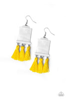 Paparazzi Tassel Retreat - Yellow Earrings