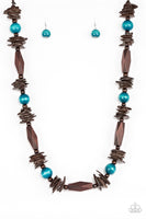 Paparazzi Cozumel Coast - Blue Wood Necklace