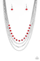 Paparazzi Extravagant Elegance - Red Necklace