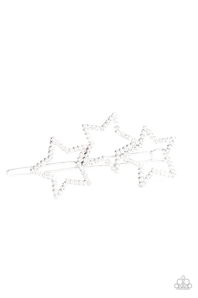 Paparazzi Thank My Lucky Stars - White Hair Clips