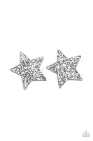 Paparazzi Star-Spangled Superstar - Silver Hair Clips