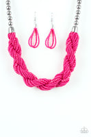 Paparazzi Savannah Surfin - Pink Necklace