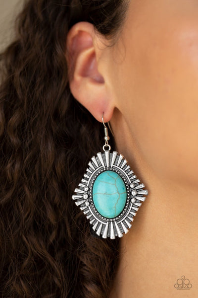 Paparazzi Easy As Pioneer - Blue Earrings