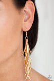 Paparazzi Tasseled Talons - Gold Earrings