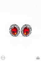 Paparazzi East Side Etiquette - Red Clip-On Earrings