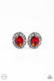 Paparazzi East Side Etiquette - Red Clip-On Earrings