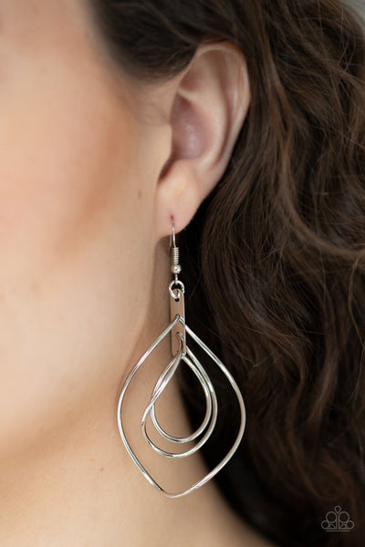 Paparazzi Asymmetrical Allure - Silver Earrings