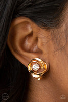 Paparazzi Girl Whirl - Gold Clip-On Earrings