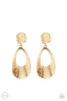 Paparazzi Printed Perfection - Gold Clip-On Earrings