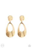 Paparazzi Printed Perfection - Gold Clip-On Earrings