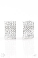 Paparazzi Hollywood Hotshot - White Clip-On Earrings