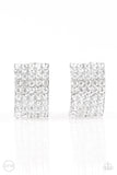 Paparazzi Hollywood Hotshot - White Clip-On Earrings