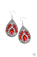 Paparazzi Candlelight Sparkle - Red Earrings