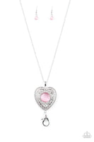 Paparazzi One Heart - Pink Lanyard Necklace