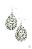 Paparazzi Dazzling Dew - Green Earrings