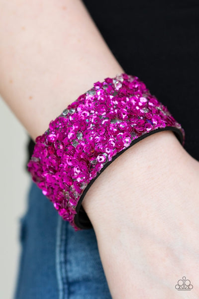 Paparazzi Starry Sequins - Pink Wrap Bracelet