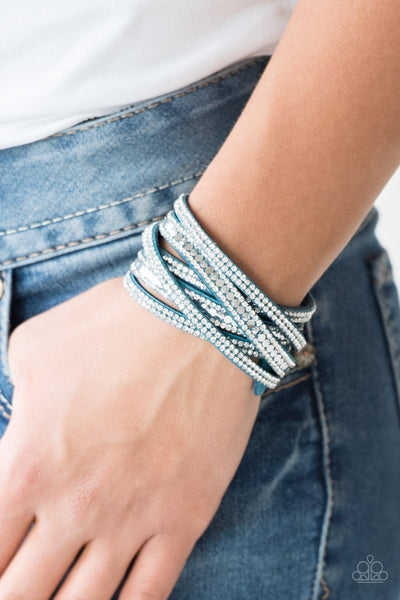 Paparazzi Rock Star Attitude - Blue Wrap Bracelet