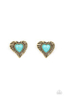 Paparazzi Rustic Romance - Brass Post Earrings