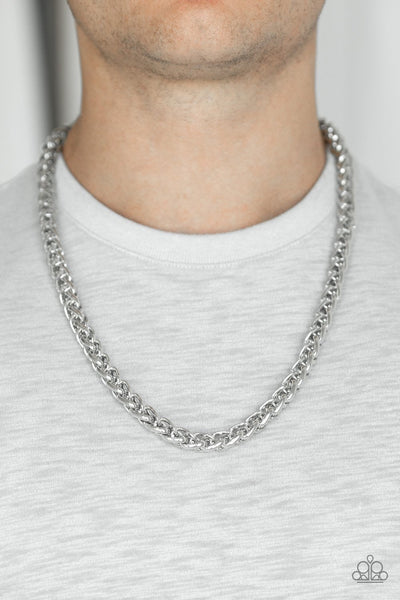 Paparazzi Big Talker - Silver Men's Necklace