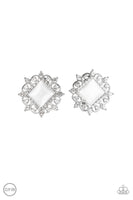 Paparazzi Get Rich Quick - White Clip-On Earrings