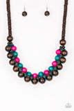 Paparazzi Caribbean Cover Girl - Multi Wood Necklace