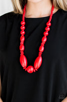 Paparazzi Summer Breezin - Red Wood Necklace