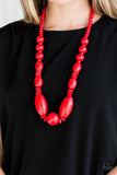 Paparazzi Summer Breezin - Red Wood Necklace