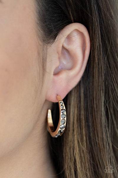 Paparazzi Welcome To Glam Town - Gold Hoop Earrings