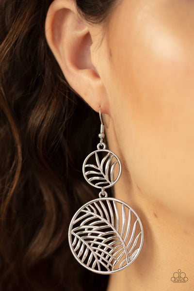 Paparazzi Palm Oasis - Silver Earrings