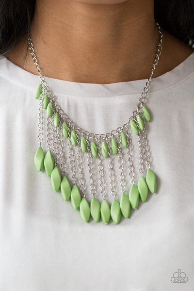 Paparazzi Venturous Vibes- Green Necklace