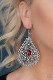 Paparazzi Eden Glow - Red Earrings