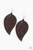 Paparazzi Amazon Zen - Brown Wood Earrings