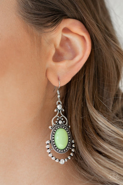 Paparazzi CAMEO and Juliet - Green Earrings