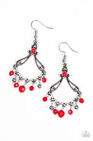 Paparazzi Dazzling Date Night - Red Earrings