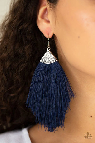 Paparazzi Tassel Tempo - Blue Earrings