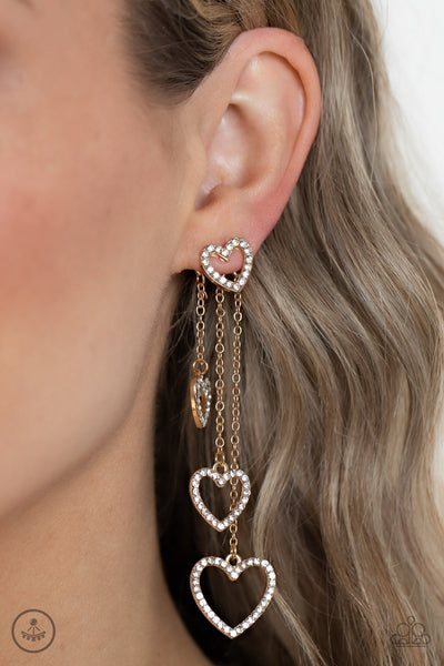 Paparazzi Falling In Love - Gold Post Earrings