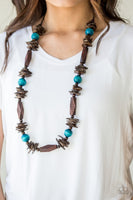 Paparazzi Cozumel Coast - Blue Wood Necklace