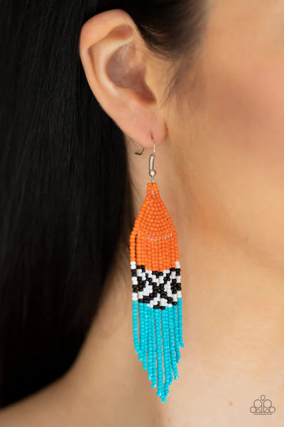 Paparazzi Beautifully BEADazzling - Orange Earrings