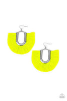 Paparazzi Tassel Tropicana - Yellow Earrings